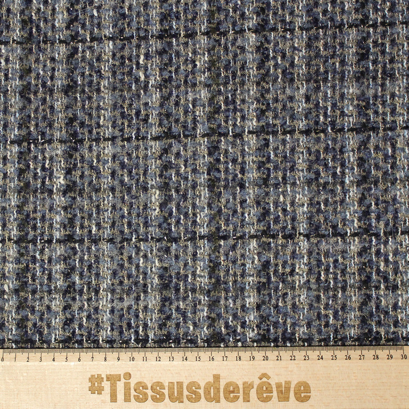 Tweed laine & alpaga - Marine rustique