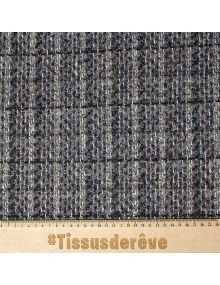 Tweed laine & alpaga - Marine rustique
