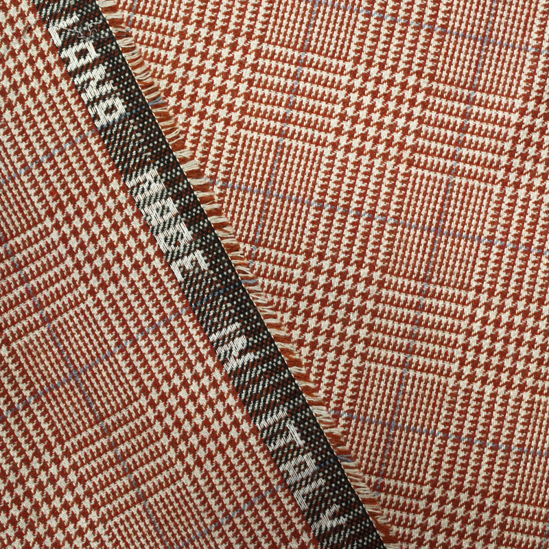 Tweed - Prince de Galles brique & rouge ligne bleu