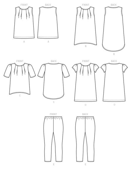 Patron McCall's 7709.CCE - Hauts, robes et collants