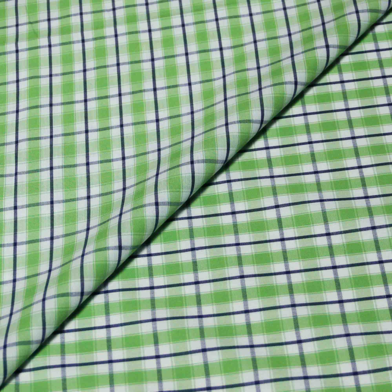 Popeline 100% coton peigné - Carreaux vert
