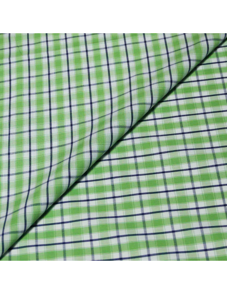 Popeline 100% coton peigné - Carreaux vert