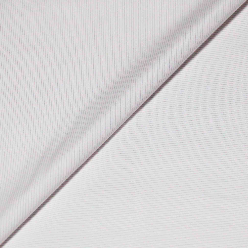 Tissu chemise 100% coton peigné - Fines rayures roses