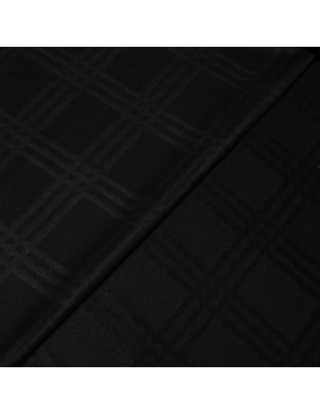 Étoffe 100% cachemire - Carreaux noir