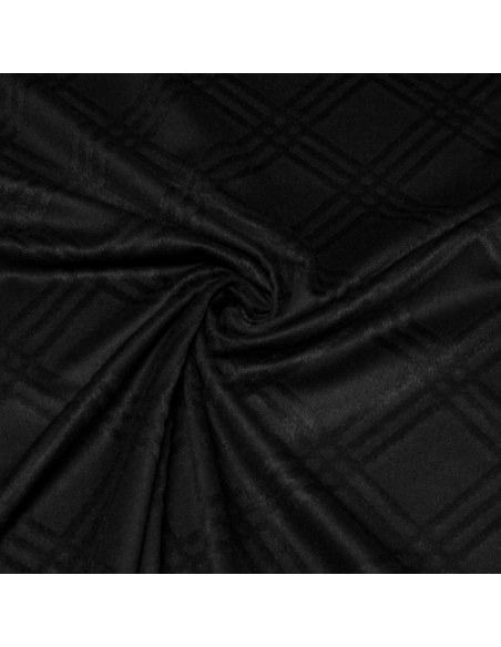 Étoffe 100% cachemire - Carreaux noir