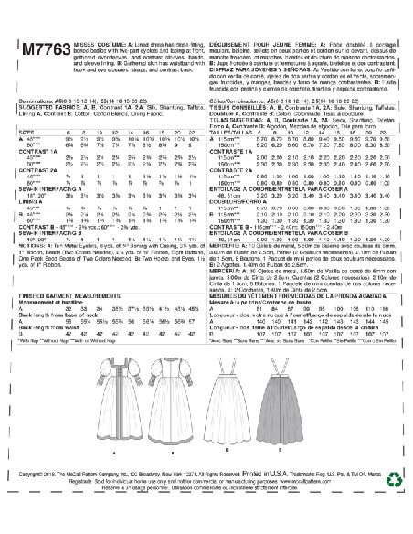 Patron McCall's 7763.A5 - Déguisement