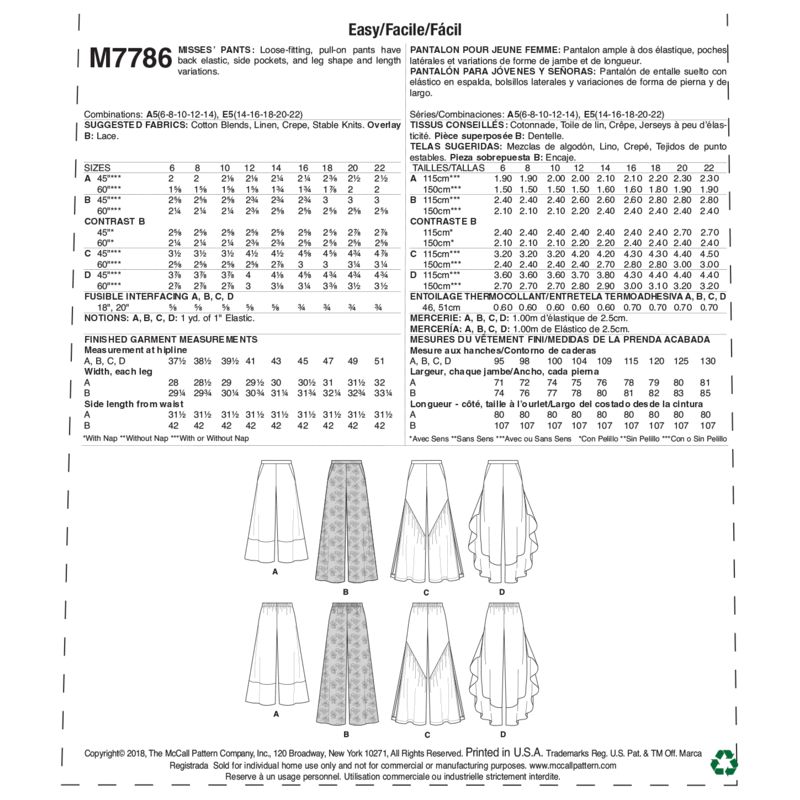 Patron McCall's 7786.A5 - Pantalon