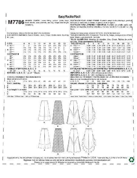 Patron McCall's 7786.A5 - Pantalon