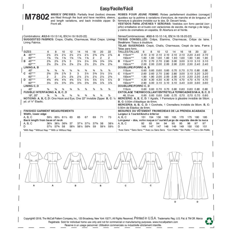 Patron McCall's 7802.A5 - Robes