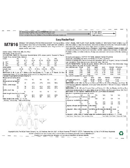 Patron McCall's 7816.Y - Haut, robe et pantalon