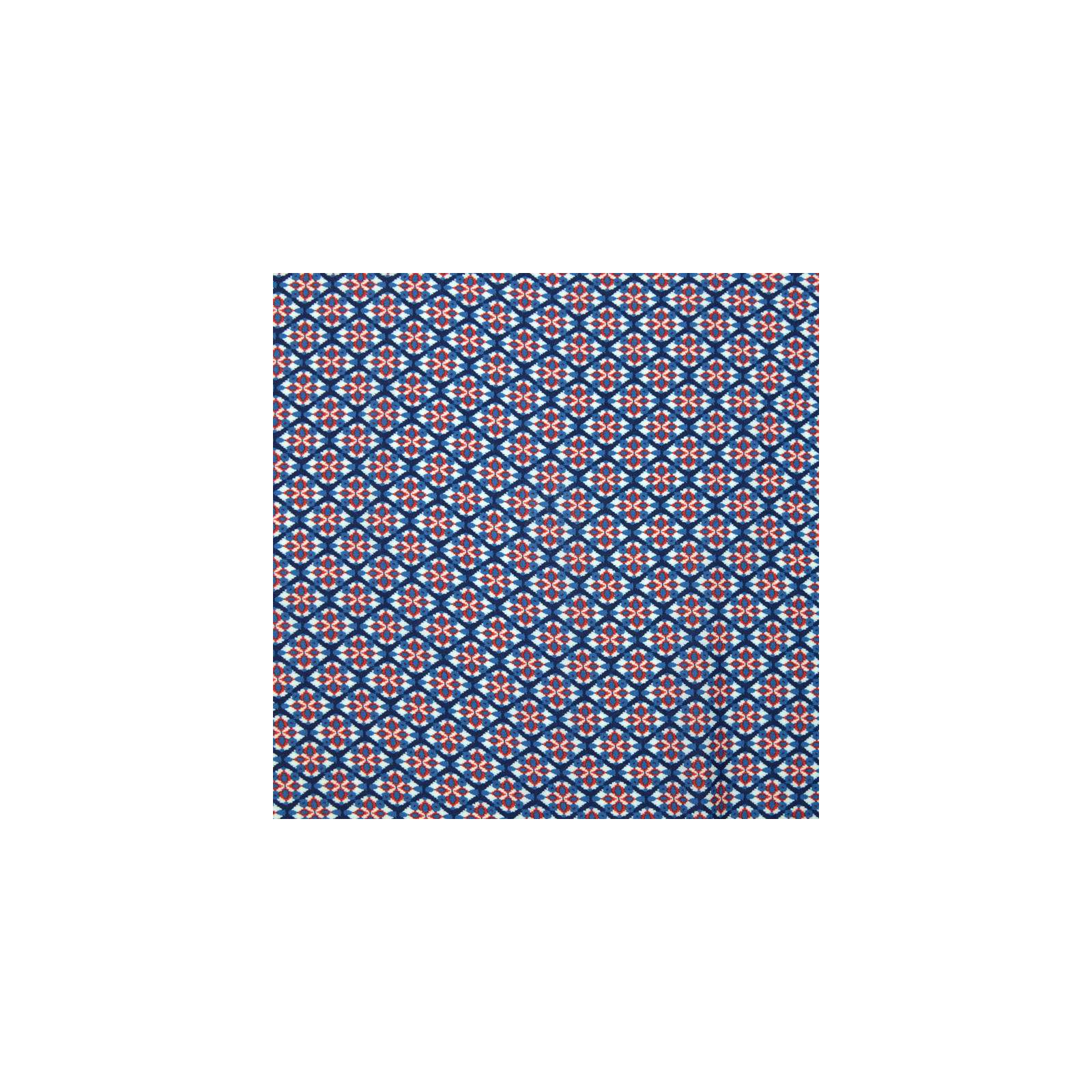 Tissu Viscose imprimé motifs graphiques rouges et bleus