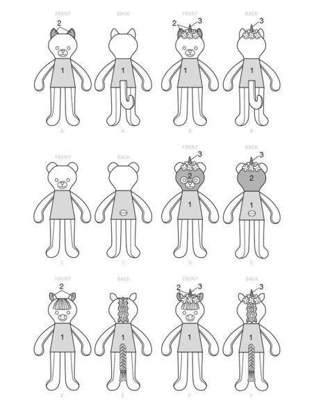 Patron McCall's 7819.OS - Jouets en peluche