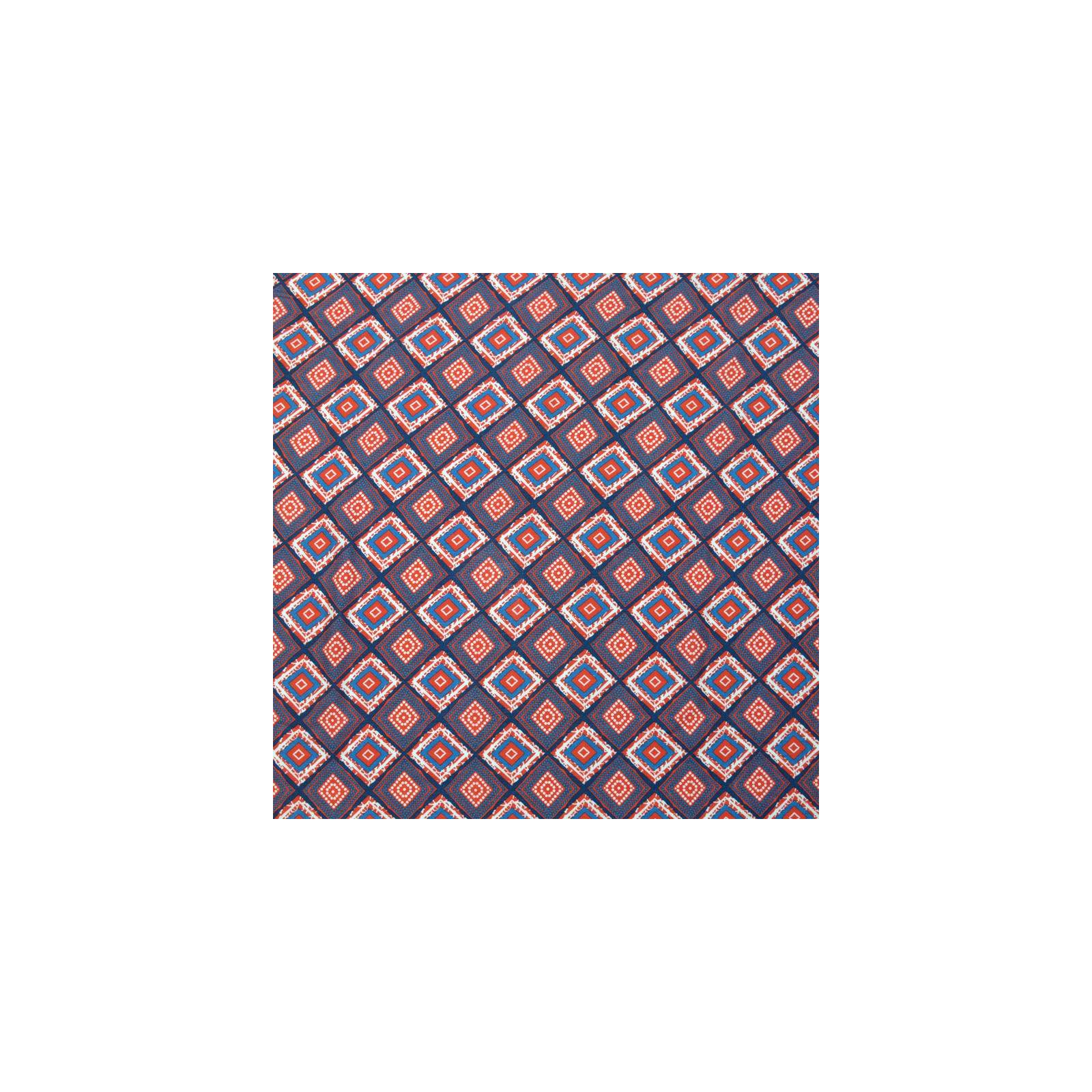 Tissu Viscose imprimé losanges graphiques bleus et rouges