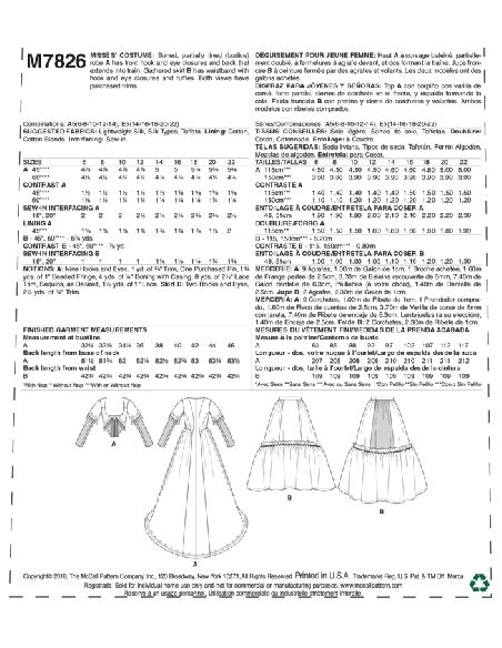 Patron McCall's 7826.A5 - Déguisement