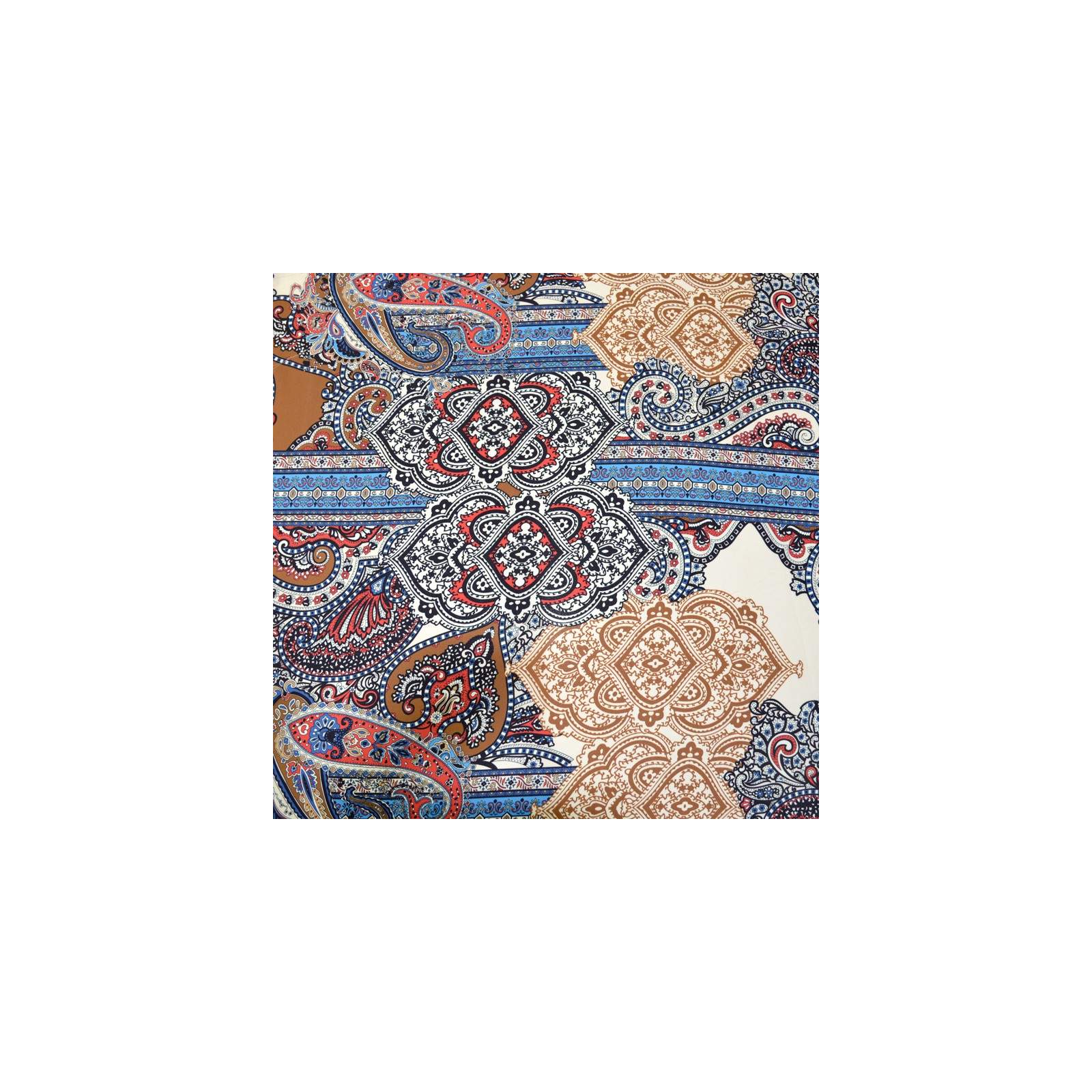 Tissu Crêpe Georgette Polyester imprimé Cachemire rouge et bleu