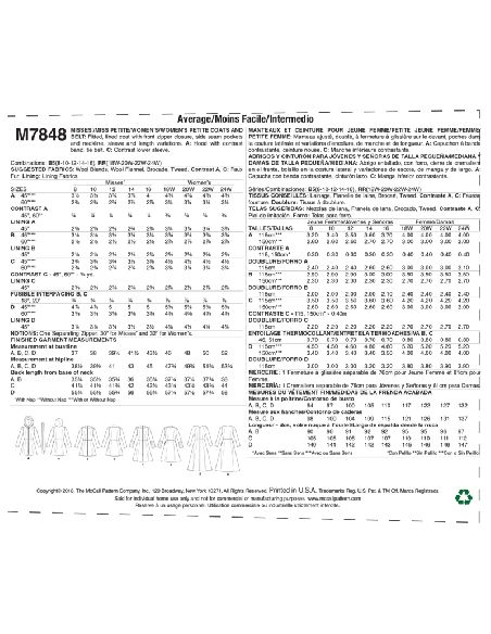 Patron McCall's 7848.B5 - Manteaux