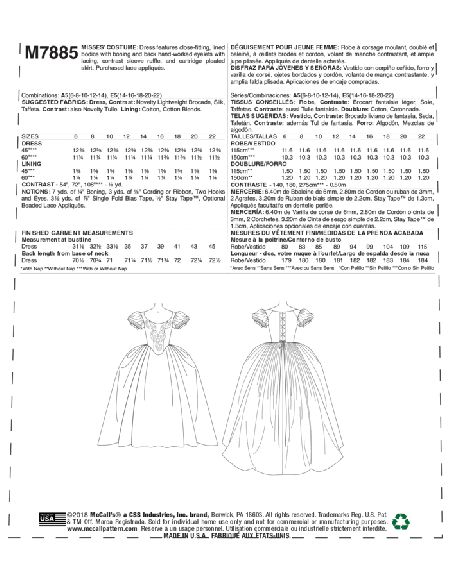 Patron McCall's 7885.A5 - Déguisement