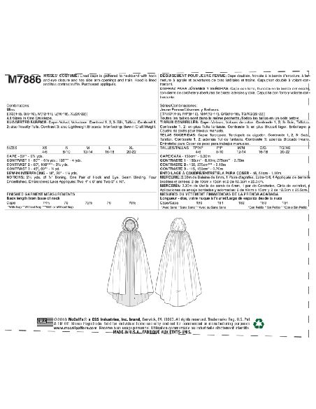 Patron McCall's 7886.MIS - Déguisement