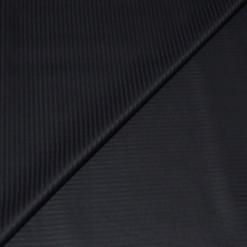 Tissu tailleur 100% laine super 150 - Rayures bande satin marine