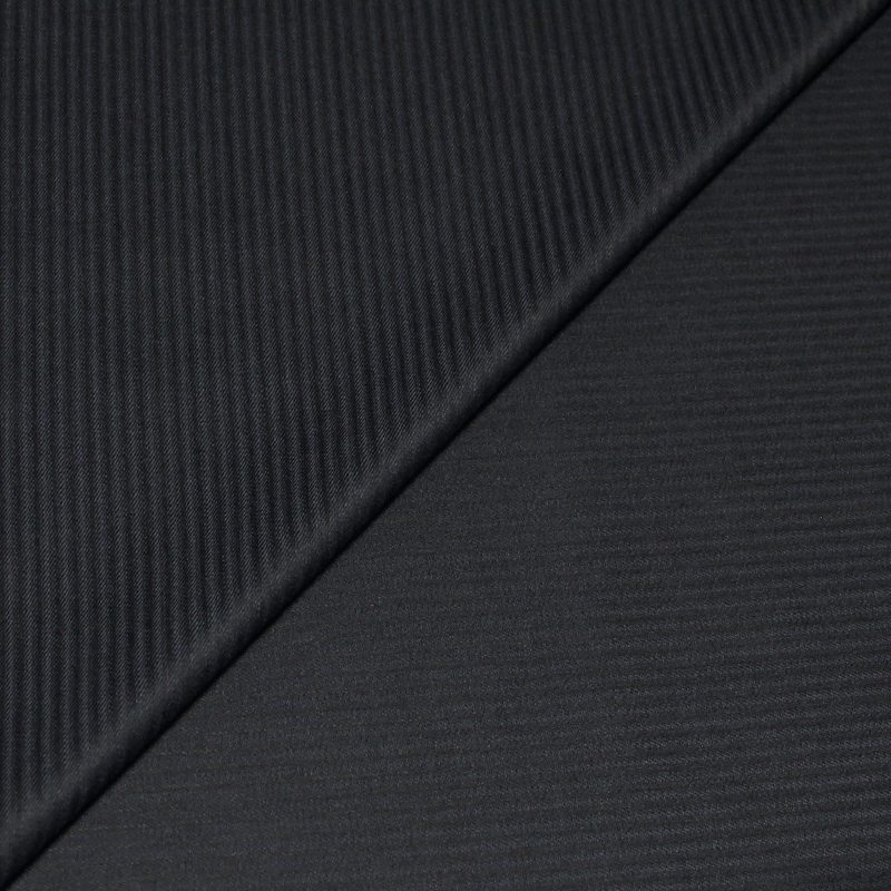 Tissu tailleur 100% laine super 150 - Rayures bande satin bleu