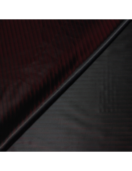 Doublure acétate & viscose changeant  - Effet rayure rouge