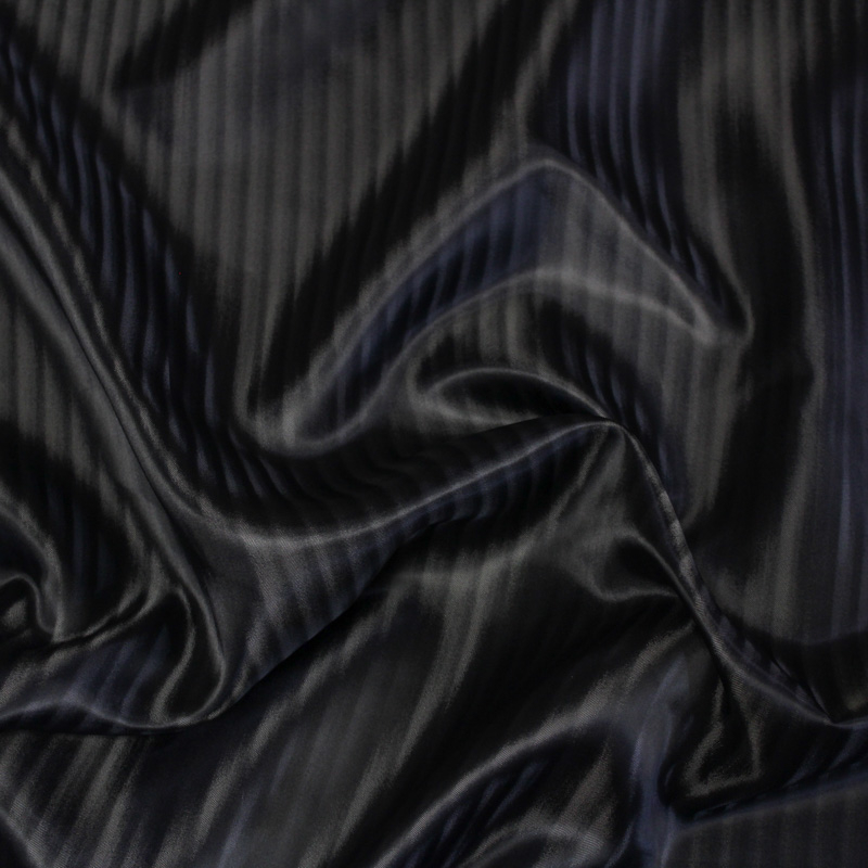 Doublure acétate & viscose changeant  - Effet rayure gris