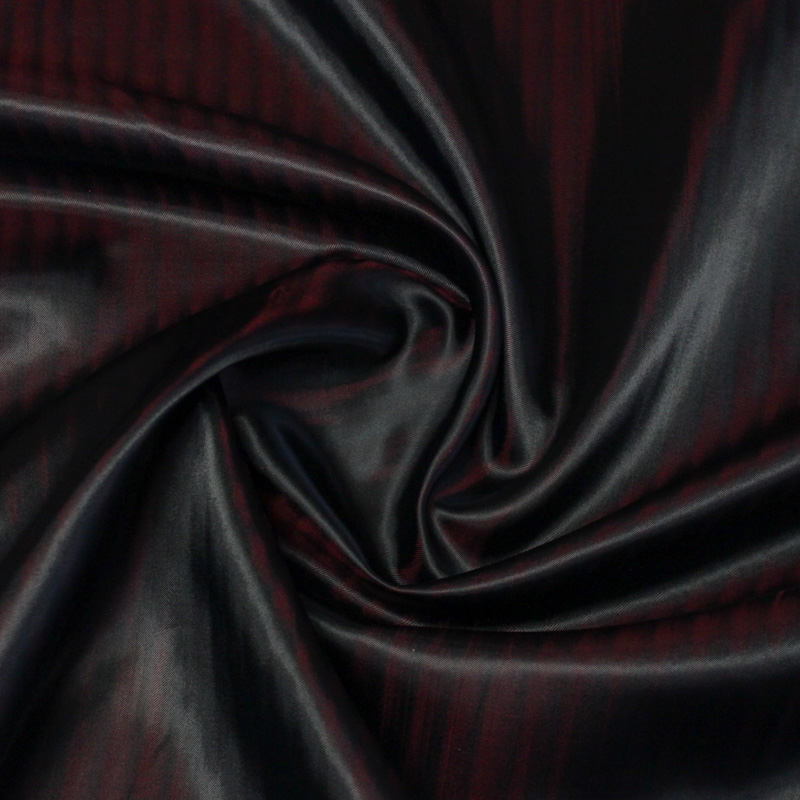 Doublure acétate & viscose changeant  - Effet rayure rouge