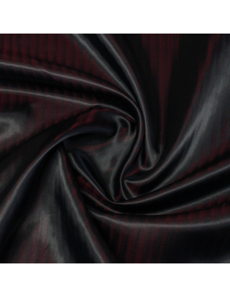 Doublure acétate & viscose changeant  - Effet rayure rouge