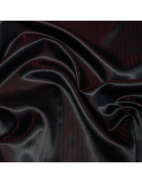 Doublure acétate & viscose changeant  - Effet rayure rouge