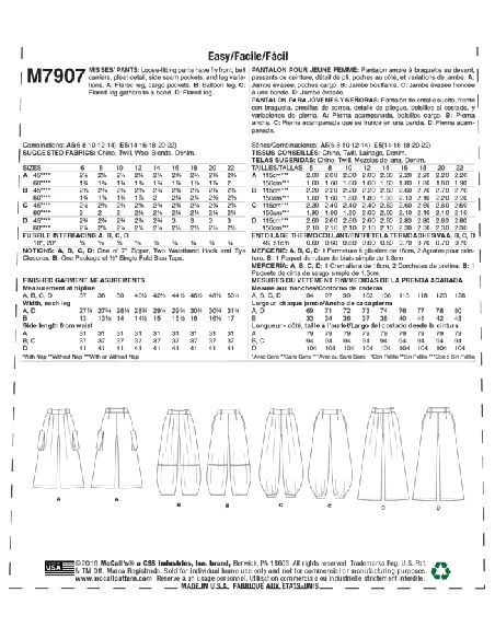Patron McCall's 7907.A5 - Pantalon