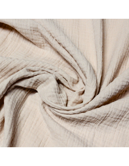 Double gaze 100% coton - Beige