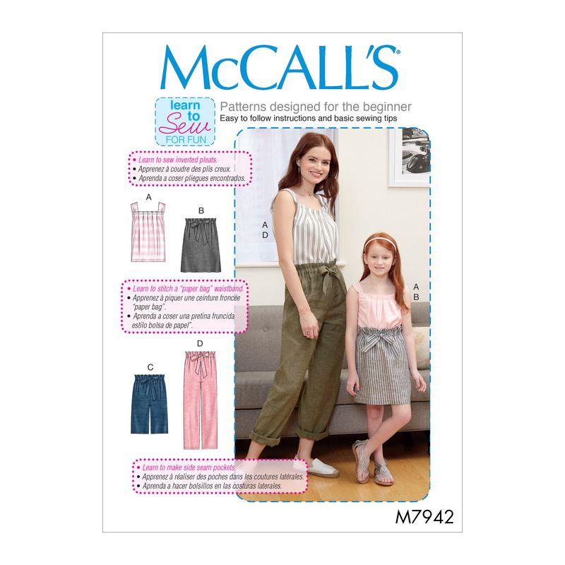 Patron McCall's 7942.A - Haut, jupe, short et pantalon