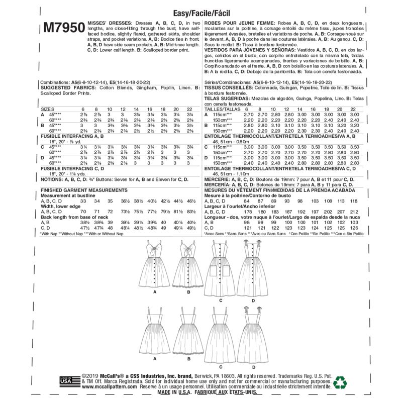 Patron McCall's 7950.A5 - Robes