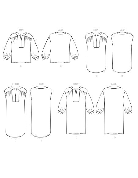 Patron McCall's 7959.A5 - Haut, tunique et robes