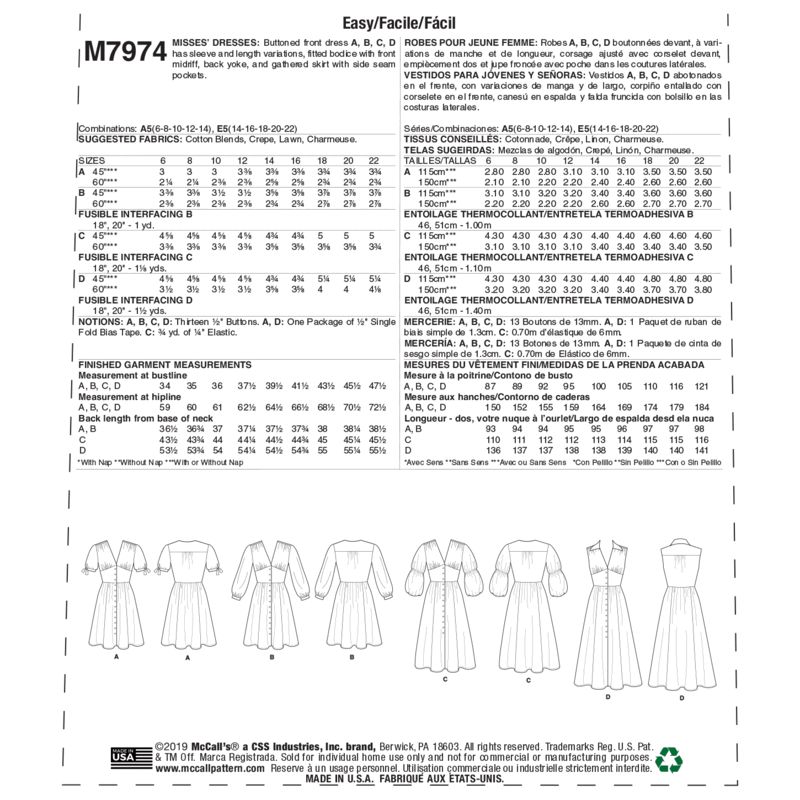 Patron McCall's 7974.A5 - Robes