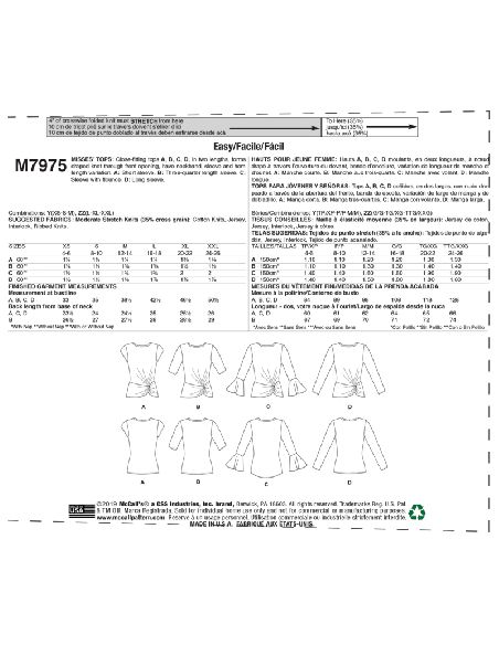 Patron McCall's 7975.Y - Hauts