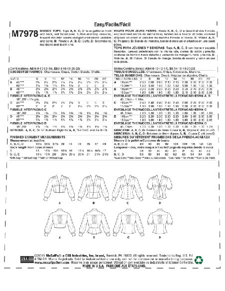 Patron McCall's 7978.A5 - Hauts