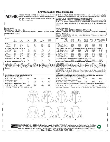 Patron McCall's 7980.XM - Chemises