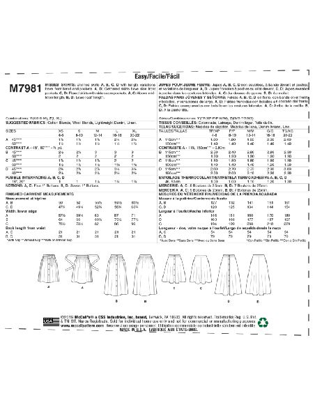 Patron McCall's 7981.Y - Jupes