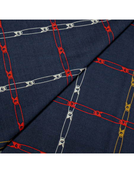 Popeline 100% coton - Epingle marine