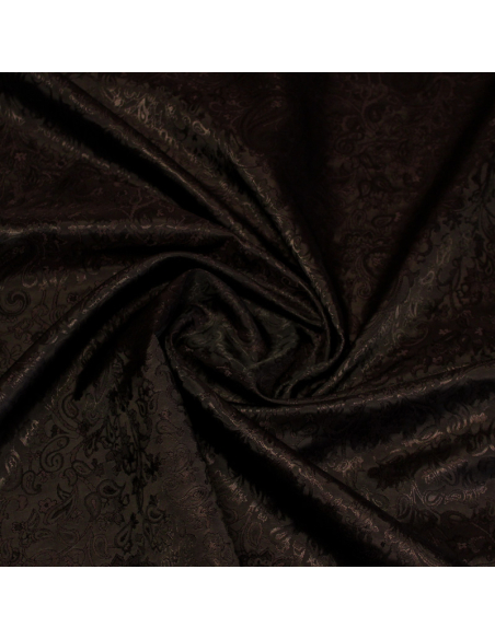 Doublure jacquard - Cachemire fleuri marron