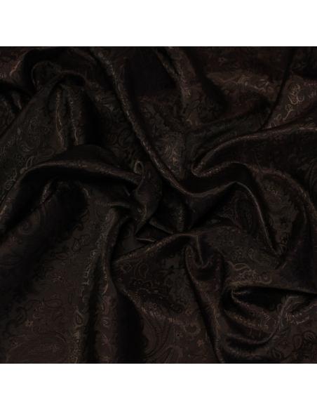 Doublure jacquard - Cachemire fleuri marron