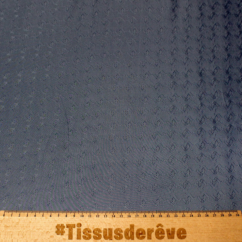 Doublure jacquard acétate & viscose - Géométrie jean
