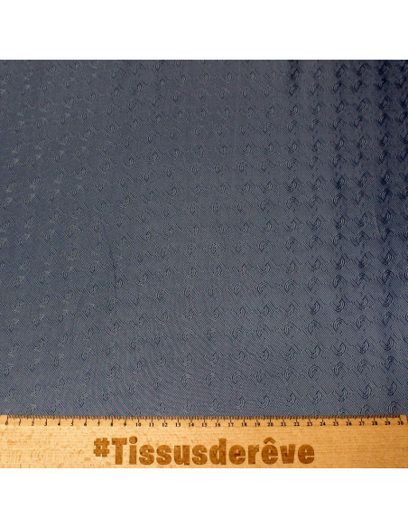 Doublure jacquard acétate & viscose - Géométrie jean