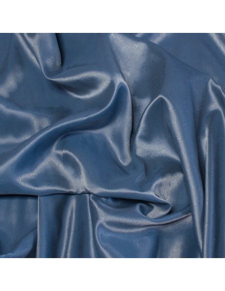 Doublure jacquard acétate & viscose - Géométrie bleu