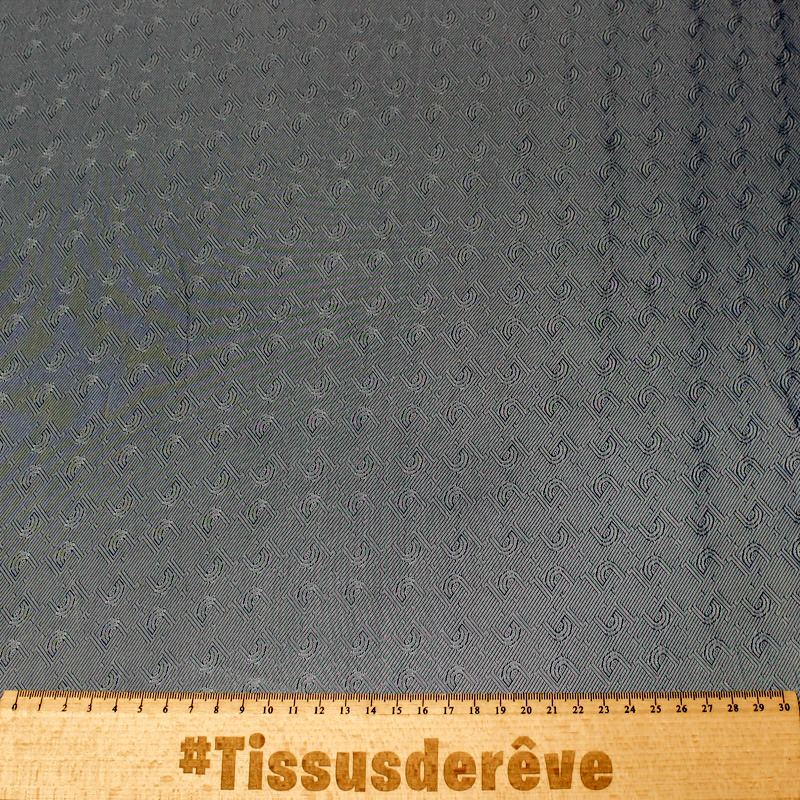 Doublure jacquard acétate & viscose - Géométrie grise