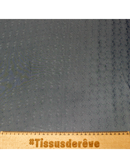 Doublure jacquard acétate & viscose - Géométrie grise