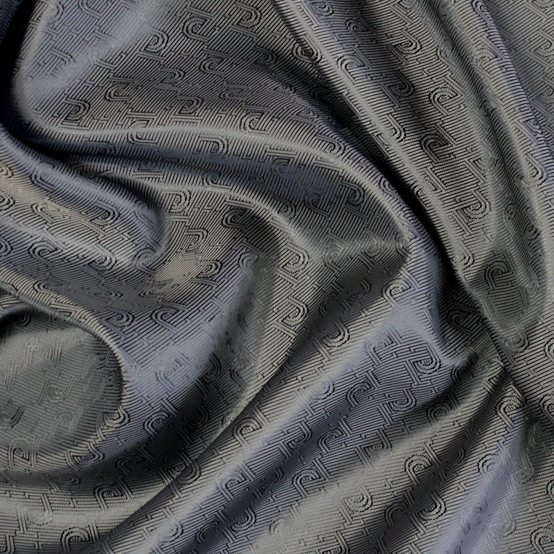 Doublure jacquard acétate & viscose - Géométrie grise