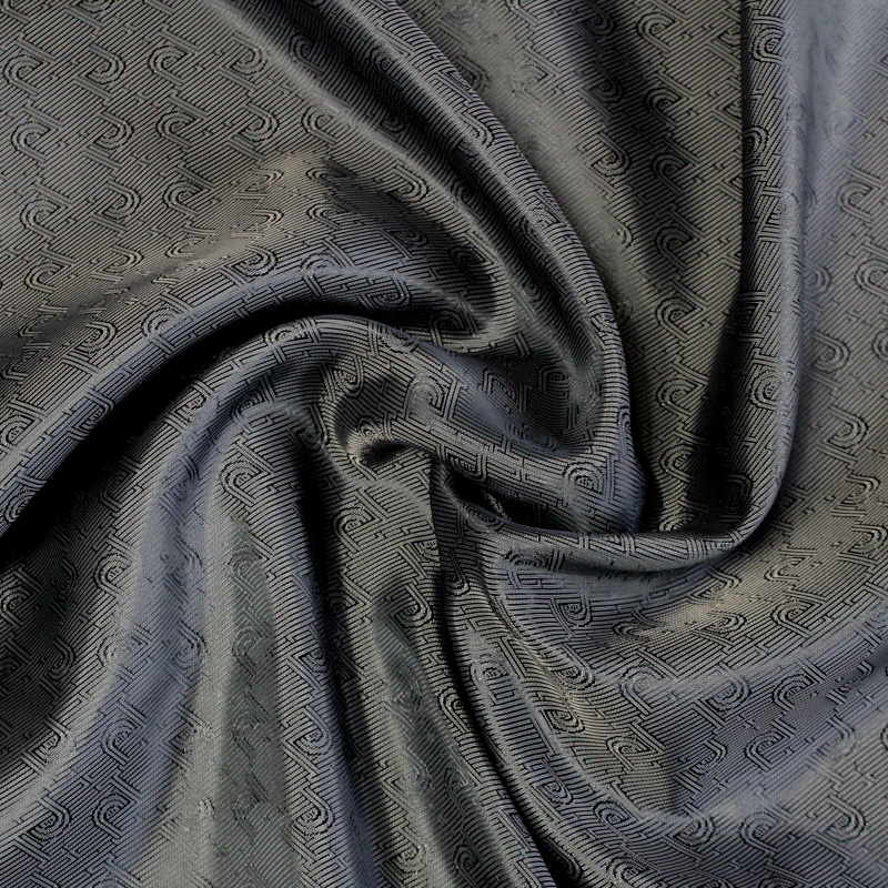 Doublure jacquard acétate & viscose - Géométrie grise