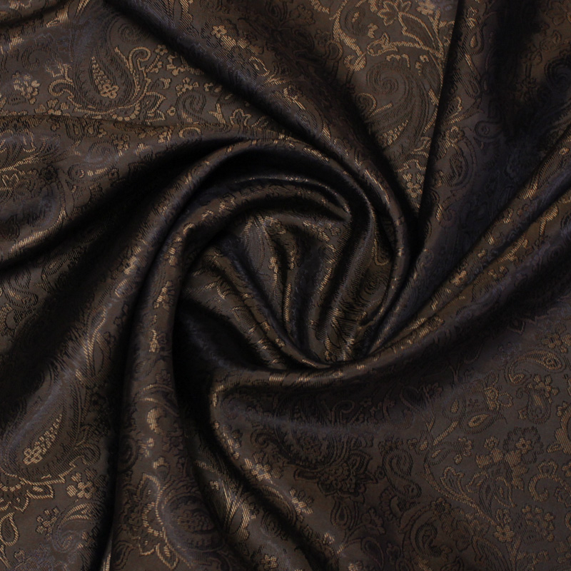 Doublure jacquard acétate & viscose  - Cachemire cuivre